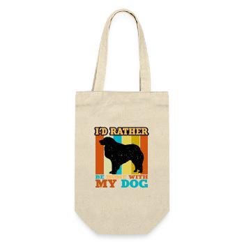Kuvasz Hundeliebhaber Silhouette Vintage Sonnenuntergang - Geschenkbeutel für Flaschen - Natur - Vorne