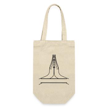Namaste two hands with text bar. - Gift Bag for Bottles - nature - Front