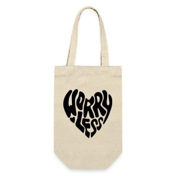 Worry less. Less worrying in heart shape * - Gift Bag for Bottles - nature - Front