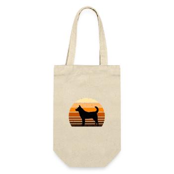 Jindo Dog Silhouette Vintage Sunset for Dog Lovers - Gift Bag for Bottles - nature - Front