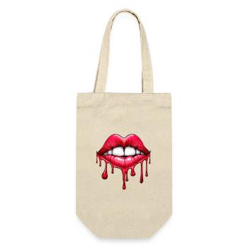 Lippen - Geschenkbeutel für Flaschen - Natur - Vorne