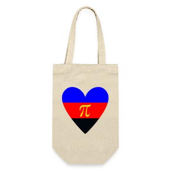 Polyamorie Pride Herzdesign - Geschenkbeutel für Flaschen - Natur - Vorne