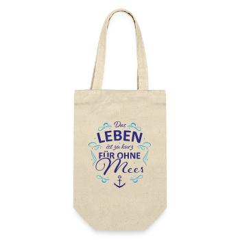 Das Leben ist zu kurz für ohne Meer - Geschenkbeutel für Flaschen - Natur - Vorne