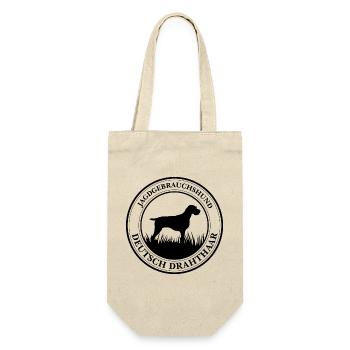 Deutsch Drahthaar Jagdgebrauchshund Jagdhunde - Geschenkbeutel für Flaschen - Natur - Vorne
