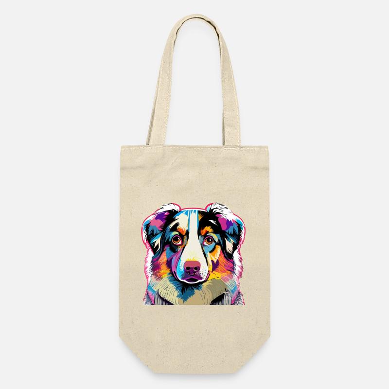 Colorful Australia Shepherd - Gift Bag for Bottles - nature