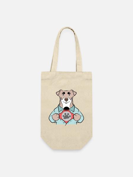 Lieblingstier Hund Kuscheltier Haustiere Heimtier - Geschenkbeutel für Flaschen - Natur