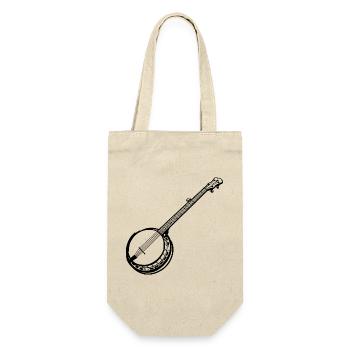 Banjo Skizze - Geschenkbeutel für Flaschen - Natur - Vorne