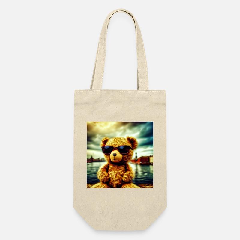 Teddy goes Wild - Geschenkbeutel für Flaschen - Natur