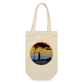 Typisch Ostsee - Leuchtturm und Windflüchter - Geschenkbeutel für Flaschen - Natur - Vorne