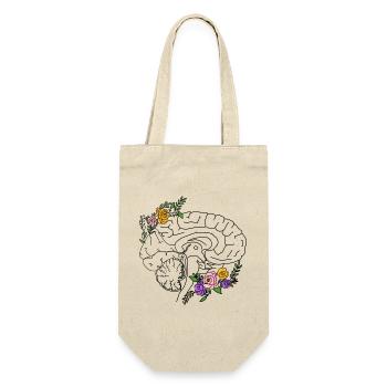 Flower Brain - Neuroscientist - Geschenkbeutel für Flaschen - Natur - Vorne