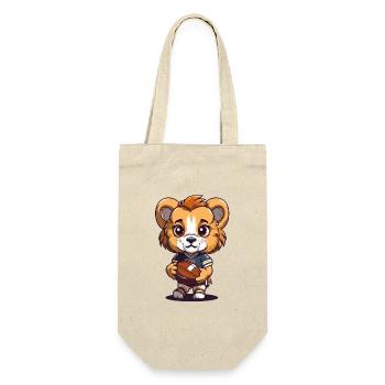 Mignon lion mascotte d’animal de football américain - Sac à bouteille - nature - Devant