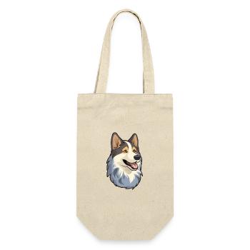 Ostsibirische Laika-Hunderasse Karikatur Kawaii Abb. - Geschenkbeutel für Flaschen - Natur - Vorne