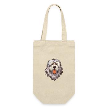 Bergamasco Shepherd Dog Breed Cartoon Kawaii Illus - Gift Bag for Bottles - nature - Front