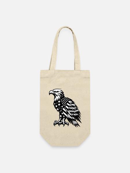 Adler in US-Flagge | Eagle American Football USA - Geschenkbeutel für Flaschen - Natur