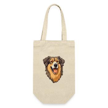 Schäferhund Rasse Karikatur Kawaii Illustrati - Geschenkbeutel für Flaschen - Natur - Vorne