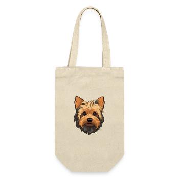 Silky Terrier Hunderasse Cartoon Kawaii Illustratio - Geschenkbeutel für Flaschen - Natur - Vorne