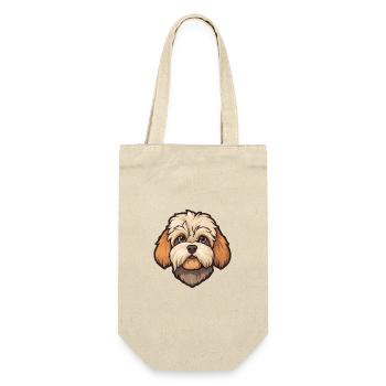 Shih Poo Hunderasse Cartoon Kawaii Illustration - Geschenkbeutel für Flaschen - Natur - Vorne