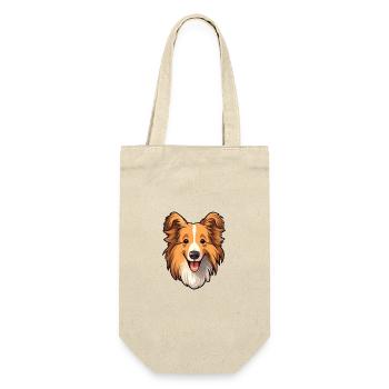 Sheltie Dog Breed Cartoon Kawaii Illustration - Gift Bag for Bottles - nature - Front