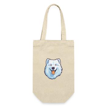 Samoyed Dog Breed Cartoon Kawaii Illustration - Gift Bag for Bottles - nature - Front