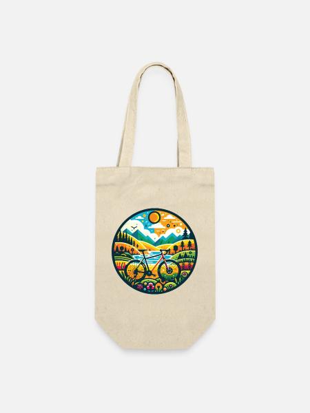 Gravel Bike Abenteuer Illustration - Geschenkbeutel für Flaschen - Natur