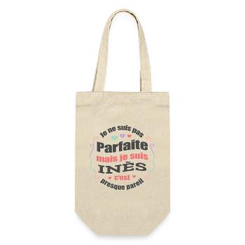 INÈS PARFAITE - PRENOM INÈS - Sac à bouteille - nature - Devant