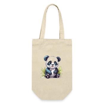 Niedlicher Panda Bunte Aquarell-Karikatur Kawaii Anim - Geschenkbeutel für Flaschen - Natur - Vorne