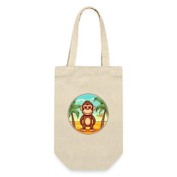 Affe Aquarell Cartoon Kawaii Clipart Tier - Geschenkbeutel für Flaschen - Natur - Vorne