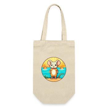 Maus Aquarell Karikatur Kawaii Clipart Tier - Geschenkbeutel für Flaschen - Natur - Vorne