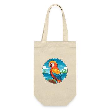 Parrot Watercolor Cartoon Kawaii Clipart Animal - Gift Bag for Bottles - nature - Front