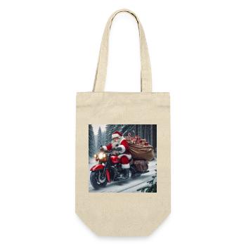 Weihnachts Design 3 - Geschenkbeutel für Flaschen - Natur - Vorne