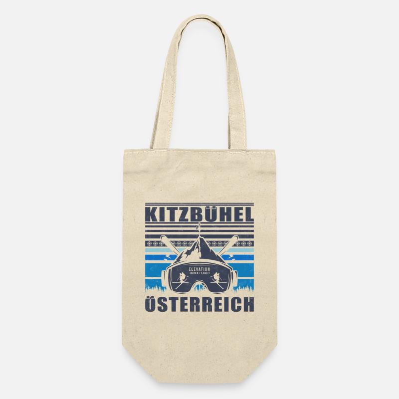 Kitzbühel Autriche Rétro Coucher De Soleil Ski 80s - Sac à bouteille - nature