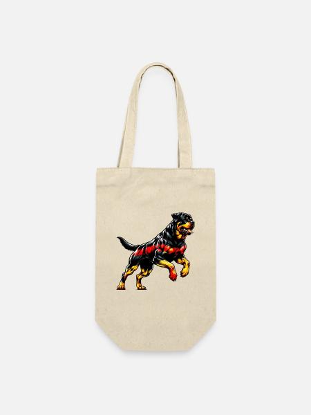 Rottweiler Deutschland Hunde Design - Geschenkbeutel für Flaschen - Natur