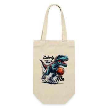 Basketball T-Rex Geschenk - Geschenkbeutel für Flaschen - Natur - Vorne