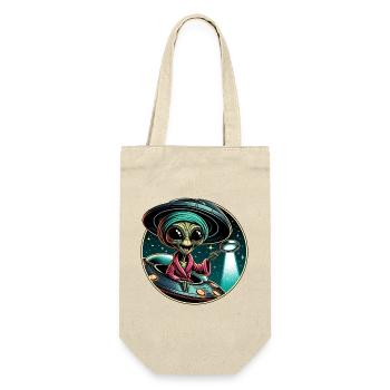 Alien detective in UFO light - Gift Bag for Bottles - nature - Front