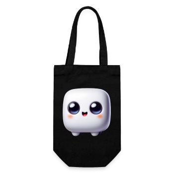 Kawaii Cube Face – Cute Block - Gift Bag for Bottles - black - Front