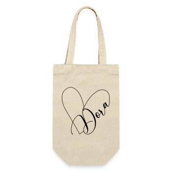 Dora Name Heart Line - Gift Bag for Bottles - nature - Front