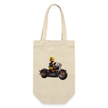 Duck Biker - Geschenkbeutel für Flaschen - Natur - Vorne