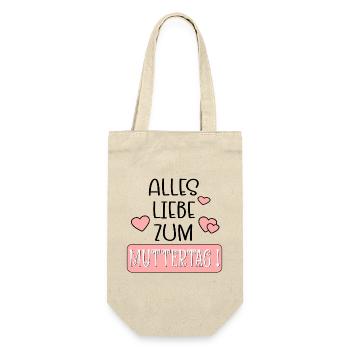 Muttertagssprüche | Alles Liebe Mama - Geschenkbeutel für Flaschen - Natur - Vorne