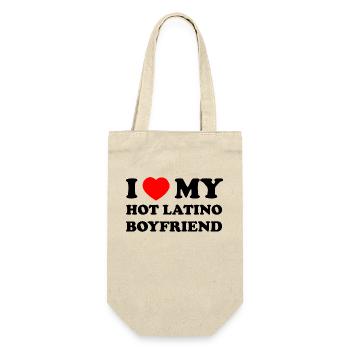 J’aime mon petit ami latino très chaud - Sac à bouteille - nature - Devant