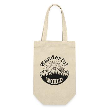 Wanderful World – Wandern & Outdoor Motiv - Geschenkbeutel für Flaschen - Natur - Vorne