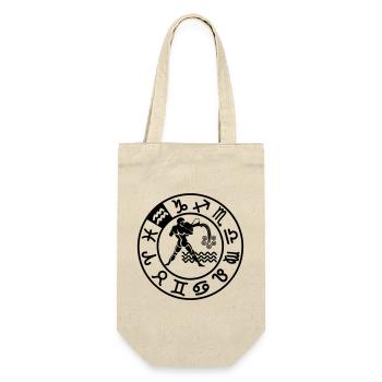 Aquarius zodiac sign in circle of twelve signs - Gift Bag for Bottles - nature - Front
