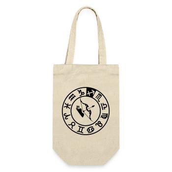 Sagittarius zodiac sign in circle of 12 characters - Gift Bag for Bottles - nature - Front