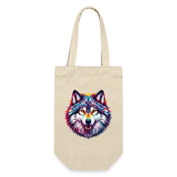 Wolf - Geschenkbeutel für Flaschen - Natur - Vorne