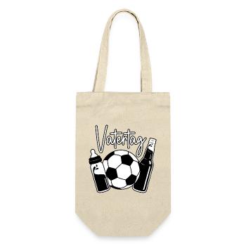 Vatertag Fußball - Geschenkbeutel für Flaschen - Natur - Vorne