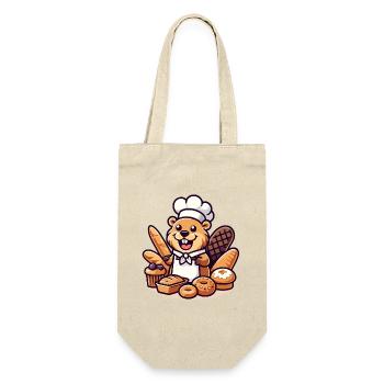 Baker Beaver: Der Konditorei-Profi - Geschenkbeutel für Flaschen - Natur - Vorne