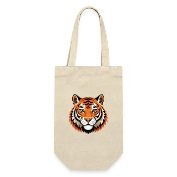 Tigerkopf - Geschenkbeutel für Flaschen - Natur - Vorne