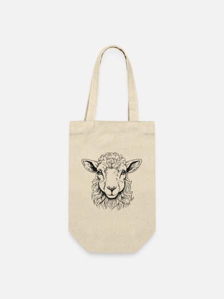Lamm Portrait - Geschenkbeutel für Flaschen - Natur
