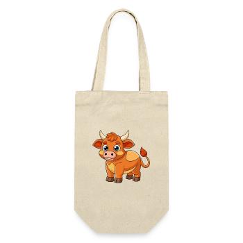 Bull Cute Mascot Cartoon Character Kawaii - Gift Bag for Bottles - nature - Front