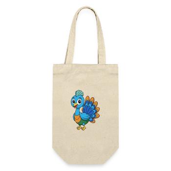 Peacock Cute Mascot Cartoon Character Kawaii - Gift Bag for Bottles - nature - Front