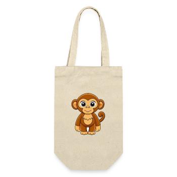 Chimpanzee Cute Mascot Cartoon Character Kawaii - Gift Bag for Bottles - nature - Front